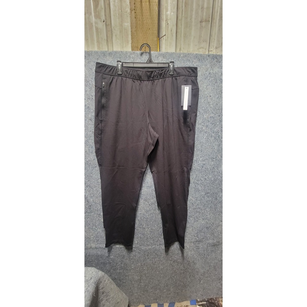 Athetic Works Men's Draw Sring Pull-on Slim Knit Pants Rich Black 2XL NWT